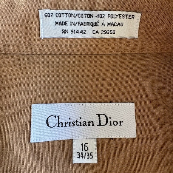 Christian Dior Vintage Men's Tan Button Down Shirt - Picture 8 of 8